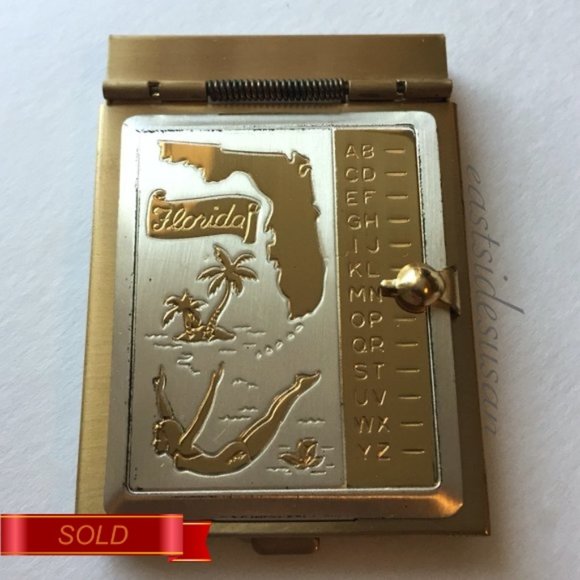 Vintage Accessories - VTG 50s MCM FLORIDA Mechanical Address Book w Box